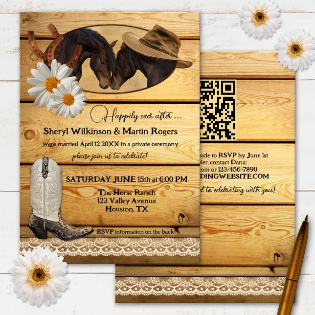 Rustic Country Western Horses After Wedding Invitation (Creator Uploaded)