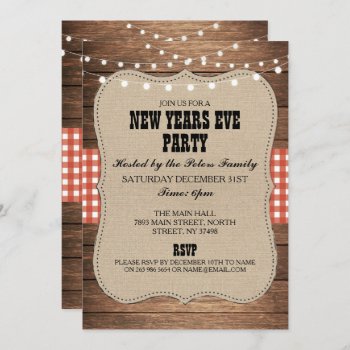 Rustic Country Western New Years Day Eve Invite by WOWWOWMEOW at Zazzle