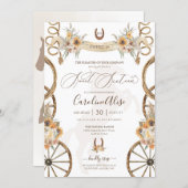 Rustic Country Western Sunflower Boho Sweet 16 Invitation (Front/Back)