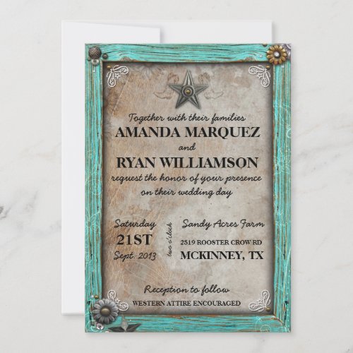 Rustic Country Western Wedding Invitation