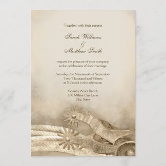 Rustic Country Western Wedding Invitations