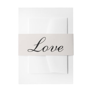 Rustic Country Western Wedding Ivory Cream Love Invitation Belly Band