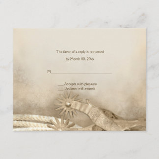 Rustic Country Western Wedding Reply Cards