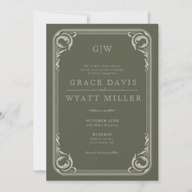  Rustic Country Western Wedding with Details  Invitation (Front)