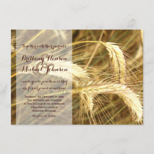 Rustic Country Wheat Field Farm Wedding Invitation