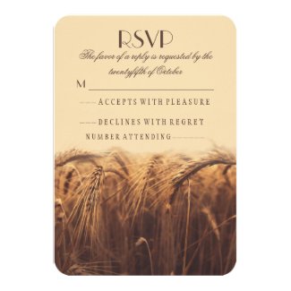 Rustic country wheat wedding RSVP cards
