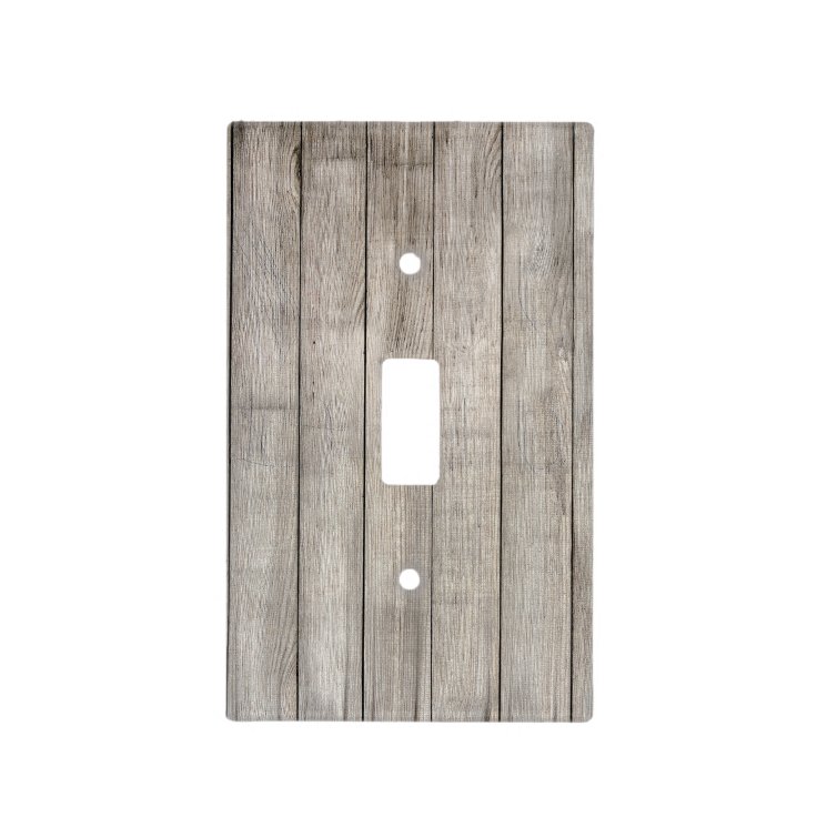 Rustic Country White Washed Faux Wood Light Switch Cover 