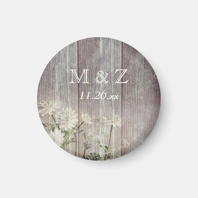 Rustic Country White Wood Wedding Save the Date Magnet | Zazzle