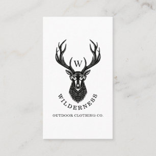 Rustic Country Wilderness Deer & Glasses Plaid Business Card