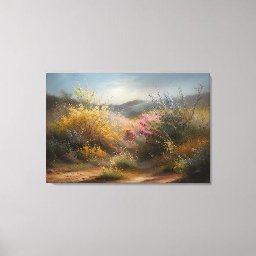 Rustic Country Wildflower Landscape Print