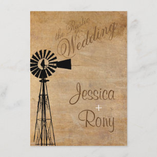 Rustic Country Windmill Wedding Invitation
