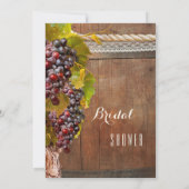 Rustic Country Wine Themed Bridal Shower Invite (Back)