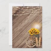 Rustic Country with Wood Barrel and Sunflowers Invitation (Back)