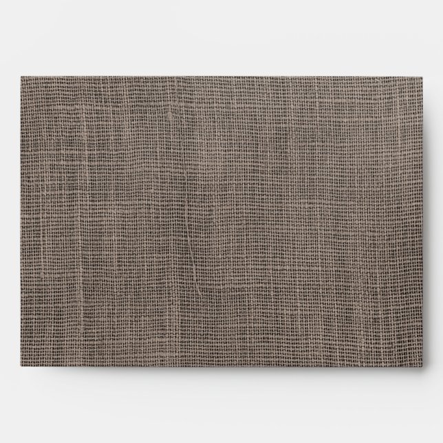 Rustic Country Wood and Burlap Distressed Shabby Envelope (Front)