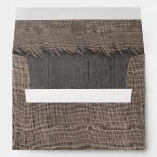 Rustic Country Wood and Burlap Distressed Shabby Envelope