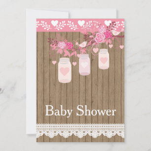 Rustic Country Wood Baby Shower Invitation