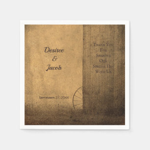 Rustic Country Wood Barn Vintage Western Wedding Napkins