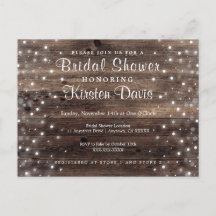 Rustic Country Wood Bridal Shower Invitation