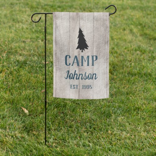 Rustic Country Wood Family Camp Garden Flag
