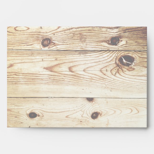 Rustic Country Wood Grain Invitation Envelopes (Front)