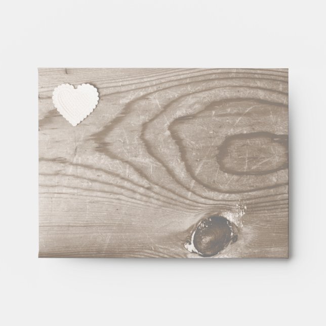 Rustic Country Wood Grain RSVP Envelopes (Front)
