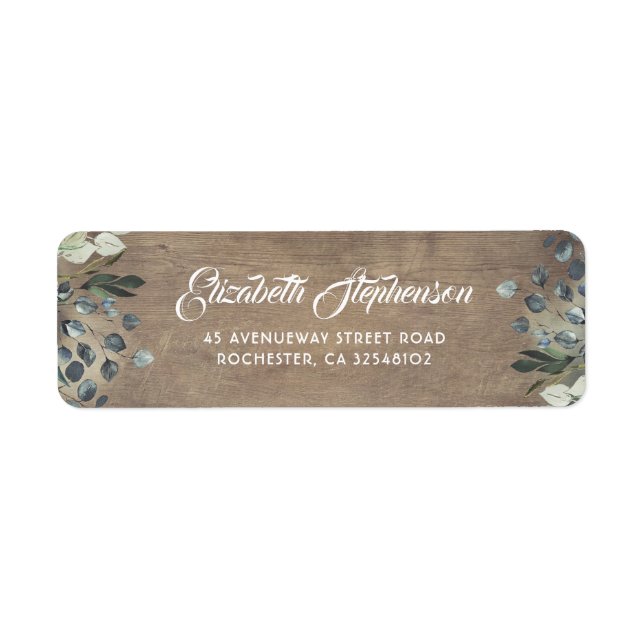 Rustic Country Wood Greenery Label (Front)