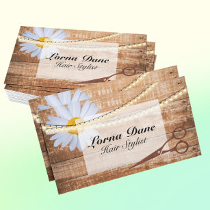 Rustic Country Wood Hair Stylist Lights Vintage Business Card