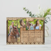 Rustic Country Wood & Lace | GRADUATE | 5-Photo Invitation (Standing Front)