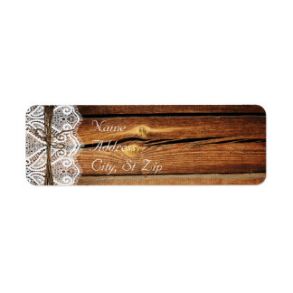 Rustic Country Wood Lace Twine  Address Labels