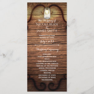 Rustic Country Wood & Lighted Mason Jars Program