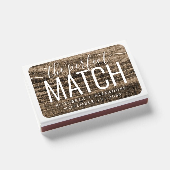 Rustic Country Wood Perfect Match Wedding Favors (Front Closed)