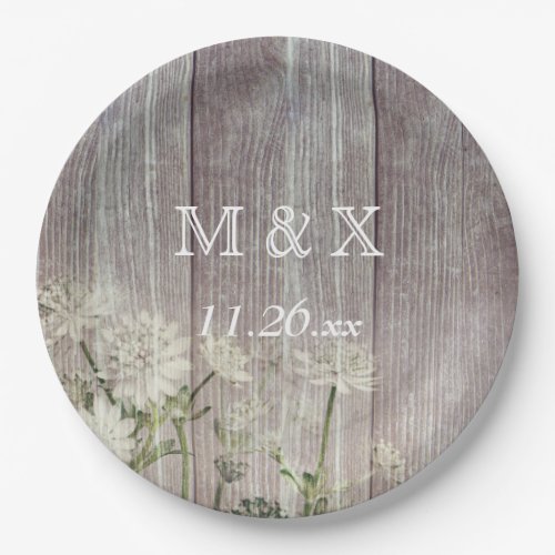 Rustic Country Wood Wedding  Party Paper Plates