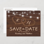 Rustic Country Wood Wedding Save the Date Announcement Postcard (Front/Back)