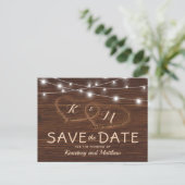 Rustic Country Wood Wedding Save the Date Announcement Postcard (Standing Front)