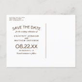 Rustic Country Wood Wedding Save the Date Announcement Postcard (Back)