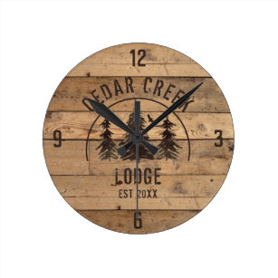 Personalized Name Lake Cabin Beach Rustic Life Is Good Sign Wall Clock NEW 