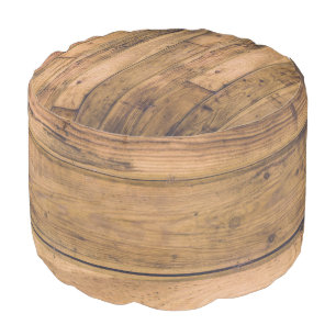 Rustic Country Wood Wooden Planks Boards Oak Pouf