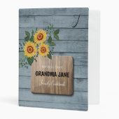 Rustic country wooden | Grandma monogram cookbook Mini Binder (Front/Inside)