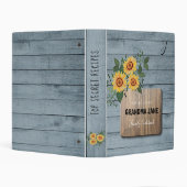 Rustic country wooden | Grandma monogram cookbook Mini Binder (Background)