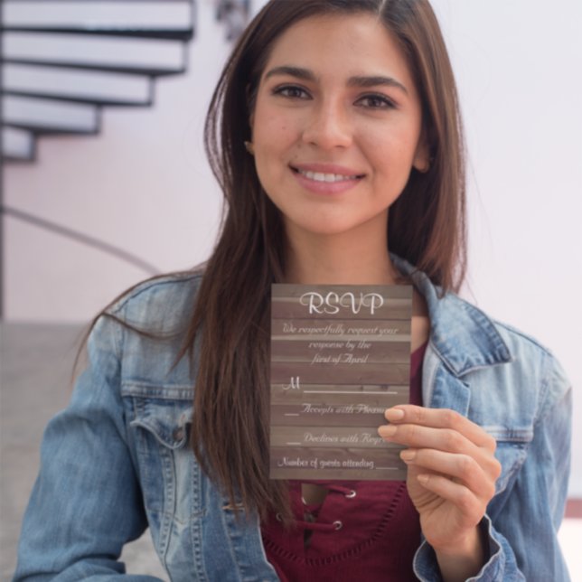 Rustic Country Wooden RSVP Card (Creator Uploaded)