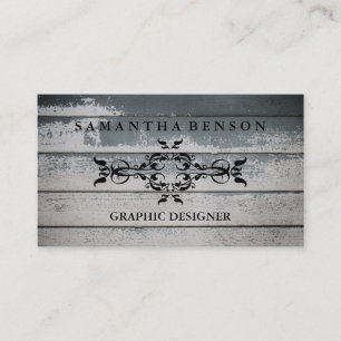 Rustic Country Wooden Texture Graphic Business Card