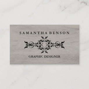 Rustic Country Wooden Texture Graphic Business Card