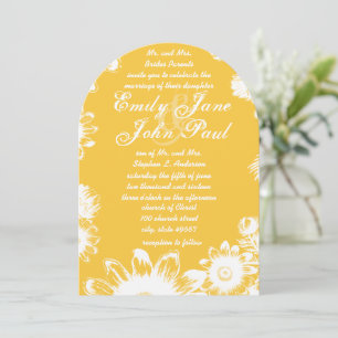 Rustic Country Yellow Floral Wedding Invitations