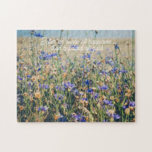 Rustic Countryside Cornflower Field Jigsaw Puzzle