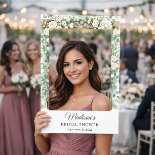 Rustic Countryside Cottagecore Bridal Shower Selfie Frame