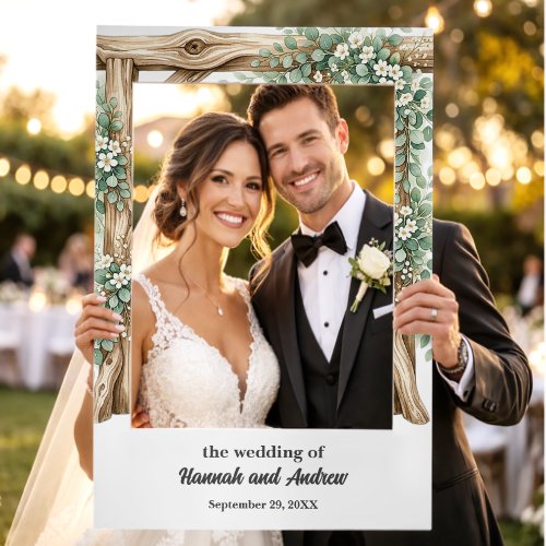 Rustic Countryside Cottagecore Wedding Reception Selfie Frame