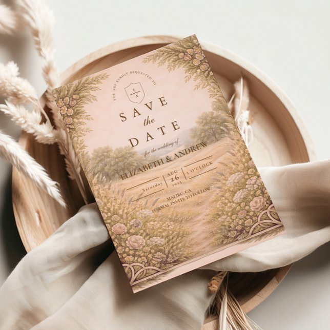 Rustic Countryside Garden Wedding Save The Date (Creator Uploaded)