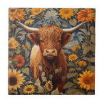 Rustic Countryside Highland Cow Sunflowers Ceramic Tile<br><div class="desc">Bring the serene beauty of the countryside into your home with this Rustic Countryside Highland Cow Sunflowers Ceramic Tile. This tile features a magnificent Highland cow amidst a field of golden sunflowers, creating a tranquil and picturesque scene. Whether you're a nature lover, a fan of the Scottish Highlands, or someone...</div>