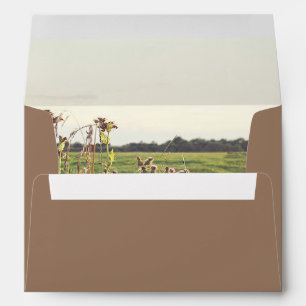 Rustic Countryside Scene Romantic Wedding Envelope