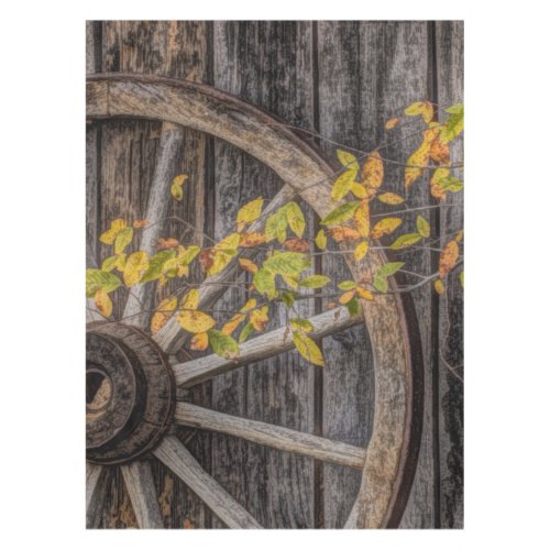 Rustic Countryside Wagon Wheel  Tablecloth